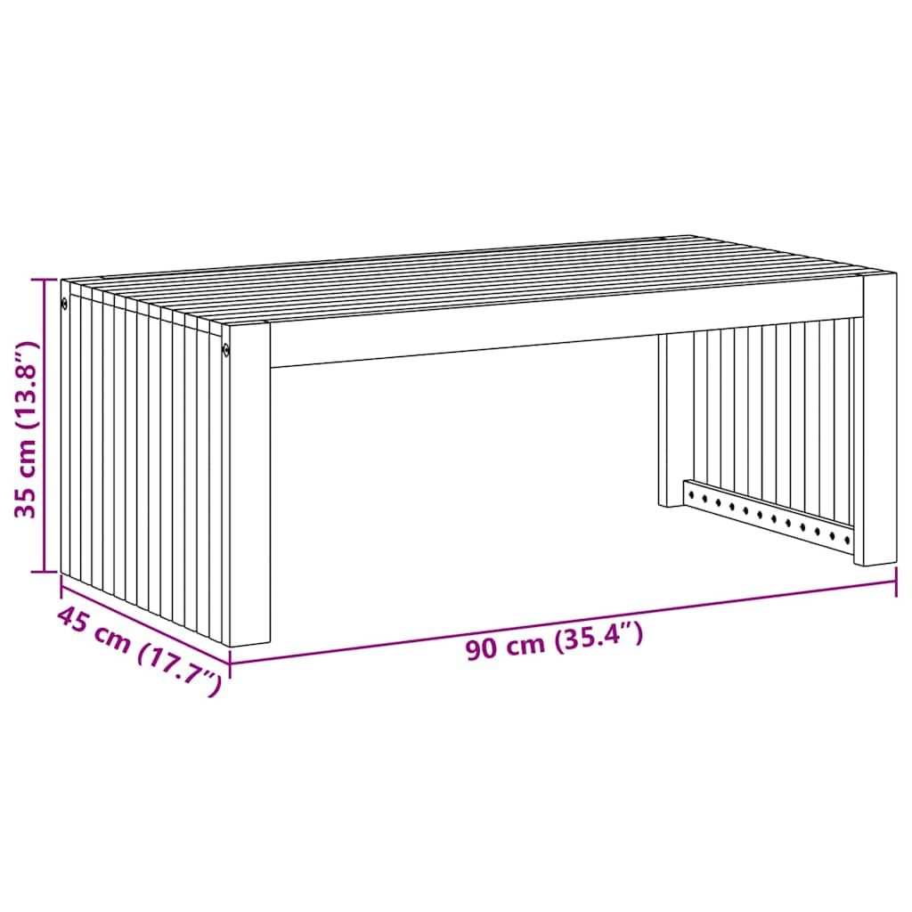 Coffee Table Brown 90 x 45 x 35 cm Solid acacia wood